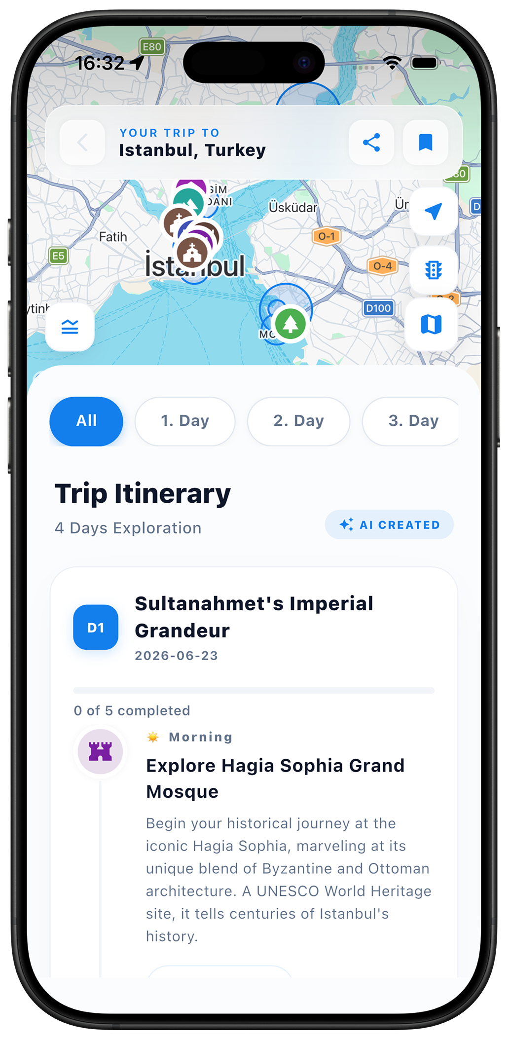 Mapa interactivo e itinerario