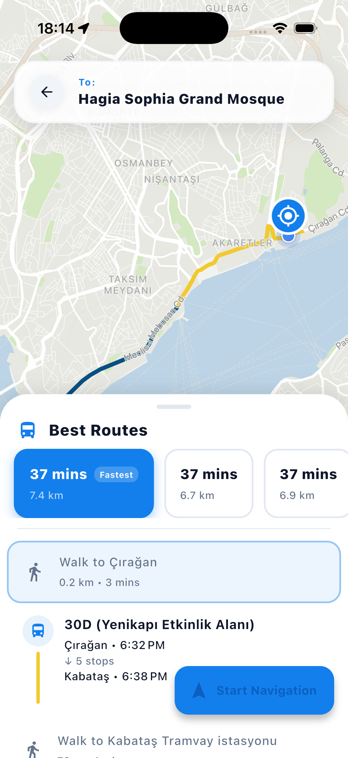 TravelGenerait App — Itinerary View